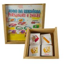 Jogo da Memória Inglês Português Brinquedo Educativo Pedagógico - Zaramela Brinquedos