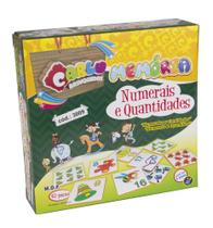 Jogo da Memória Numerais e Quantidades 40 peças MDF Brinquedo Pedagógico Carlu