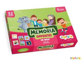 Jogo da Memória Opostos em Inglês 32 Pçs em Madeira Sopecca - M307 Jogo da Memória Opostos em Inglês 32 Pçs em Madeira Sopecca - M307
