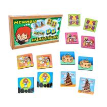 Jogo da Memória Passagens Bíblicas Brinquedos Educativos Religioso MDF Simque 4 anos