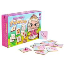 Jogo da Memória Princesas com 40 Peças EM Madeira - Tudo em Caixa