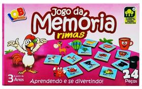 Jogo da Memória Rimas 24 peças IOB Brinquedo dia das Crianças Jogo da Memória Rimas 24 peças IOB Brinquedo dia das Crianças
