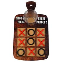 Jogo da Velha Clássico com Copo Shots e Drinks Diversão Decor