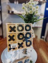 Jogo da velha de madeira pinus dia dos pais