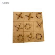 Jogo da velha em MDF 3mm 10cm Tabuleiro Brinquedo Criança