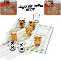 Jogo Da Velha Shot Drinks Tabuleiro Vidro Com Copinhos Jogos Adultos