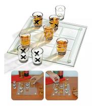 Jogo Da Velha Tabuleiro De Vidro Bebidas Drinks Shot Tequila