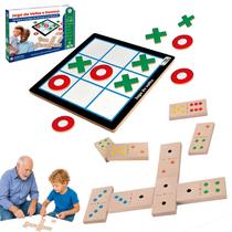 Jogo da Velha Tabuleiro Domino Pedagogico Resistente Madeira