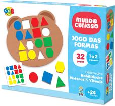 Jogo das Formas Geométricas GGB 32 Peças Coloridas Brinquedo Educativo Infantil Pedagógico