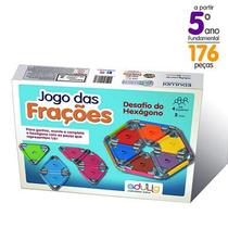 Jogo das Frações Edulig - O Desafio do Hexágono - 176 peças e conexões