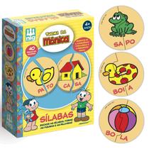 Jogo das Sílabas Turma da Mônica 40 Pçs Em Madeira Brinquedo