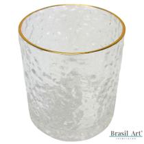 Jogo de 06 Copos para Whisky Petra 340ml com Filete Dourado Home Bar Jogo de 06 Copos para Whisky Petra 340ml com Filete Dourado Home Bar