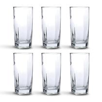 Jogo De 06 Copos Vidro 320ml Bali Quadrado Luxo Transparente