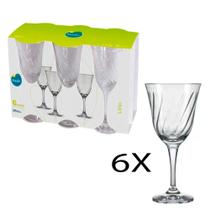 Jogo de 06 Taças de Vidro Lírio 250ml - Nadir