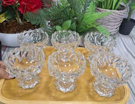 Jogo de 06 taças para sobremesa em vidro lapidado com 250 ml