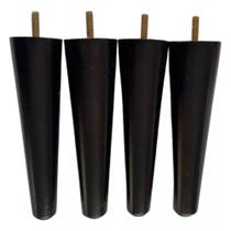 Jogo De 08 Pés Palito 17cm Madeira Para Móveis, Sofás Poltronas C/ Buchas