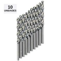 Jogo de 10 Brocas Aço Rápido Metal 1/4 Polegadas