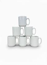 Jogo de 10 Canecas de Porcelana Branca de 150ml - Kit Completo