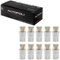 Jogo de 10 Lâmpadas Autopoli Led Esmagada T10 Branco 20w 12v 240 Lúmens Al1693 Luz de Teto Placa e Paínel Automotivo Jogo de 10 Lâmpadas Autopoli Led Esmagada T10 Branco 20w 12v 240 Lúmens Al1693 Luz de Teto Placa e Paínel Automotivo