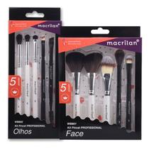 Jogo de 10 Pinceis Make Olhos Face Maquiagem Profissional Macrilan