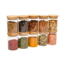 Jogo de 10 Potes Herméticos de Vidro Tampa de Bambu - 250 Ml Oikos Jogo de 10 Potes Herméticos de Vidro Tampa de Bambu - 250 Ml Oikos