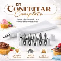 Jogo De 12 Bicos De Confeitar Com Adaptador Decorar Bolo Cozinha Jogo De 12 Bicos De Confeitar Com Adaptador Decorar Bolo Cozinha