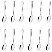Jogo de 12 Colheres de Mesa para Restaurante Buffet Cozinha Profissional Utensílio Café Chá Sopa Aço Inoxidável