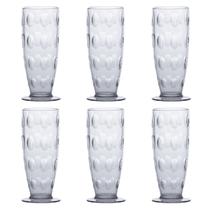 Jogo de 12 Copos Cerveja Acqua Auto Relevo 350ml Acrílico Transparente