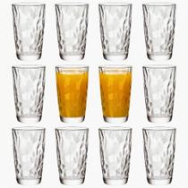 Jogo de 12 Copos de Vidro Long Drink Bormioli Rocco Diamond 470ml Original Itália Jogo de 12 Copos de Vidro Long Drink Bormioli Rocco Diamond 470ml Original Itália