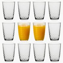 Jogo de 12 Copos de Vidro Long Drink Bormioli Rocco Glit 395ml Original Itália