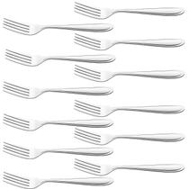 Jogo de 12 Garfos Talher Utensílio de Cozinha Mesa Posta Elegante Material Resistente Durável Reforçado Evento Churrasco Restaurante
