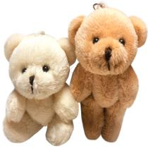 Jogo de 12 Mini Chaveiros Lembrancinha Ursinho de Pelúcia 10cm - Articulável