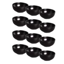 Jogo de 12 Mini Molheiras de Cerâmica Preto Acetinado 40ml - Alleanza