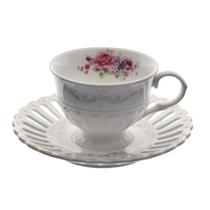 Jogo de 12 peça Café Mon Cheri em porcelana chinesa new bone 80ml -L Hermitage