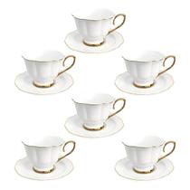 Jogo De 12 Peças Para Chá Em New Bone China Com Borda Dourada 240Ml Mon Charmant L'hermitage Jogo De 12 Peças Para Chá Em New Bone China Com Borda Dourada 240Ml Mon Charmant L'hermitage