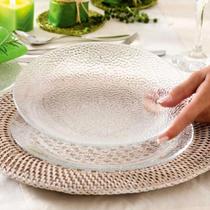 Jogo de 12 Prato Acqua Raso Redondo 23CM Almoço Jantar Duralex