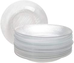 Jogo de 12 Pratos Fundos Duralex Diamante Nadir Figueiredo Mesa posta Vidro Transparente Jogo de 12 Pratos Fundos Duralex Diamante Nadir Figueiredo Mesa posta Vidro Transparente