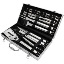 Jogo de 19 Peças para Churrasco Gourmet em Aço Inox com Maleta - Fracalanza Jogo de 19 Peças para Churrasco Gourmet em Aço Inox com Maleta - Fracalanza