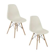 Jogo de 2 Cadeiras Charles Eames Wood Design Eiffel Espaço Branco