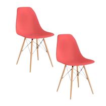Jogo de 2 Cadeiras Charles Eames Wood Design Eiffel Sienna Queimado