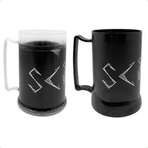 Jogo de 2 Caneca de Gel do Corinthians de 300ml e 400ml Preta Oficial Jogo de 2 Caneca de Gel do Corinthians de 300ml e 400ml Preta Oficial