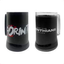 Jogo de 2 Caneca de Gel do Corinthians de 400ml Preta Oficial