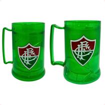Jogo de 2 Caneca de Gel do Fluminense de 300ml e 400ml Verde Oficial
