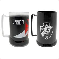 Jogo de 2 Caneca de Gel do Vasco da Gama de 300ml e 400ml Preto Oficial