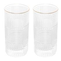 Jogo De 2 Copos Altos Com Borda Dourada 400ml Chess Wolff Jogo De 2 Copos Altos Com Borda Dourada 400ml Chess Wolff