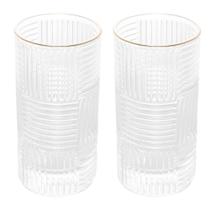 Jogo De 2 Copos Altos Com Borda Dourada 400ml Chess Wolff Jogo De 2 Copos Altos Com Borda Dourada 400ml Chess Wolff