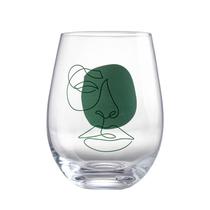 Jogo de 2 copos Faces em vidro 550ml laranja e verde -L Hermitage Jogo de 2 copos Faces em vidro 550ml laranja e verde -L Hermitage