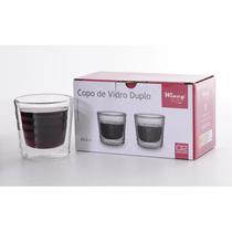 Jogo De 2 Copos Para Café Parede Dupla De Vidro 80ml Wincy