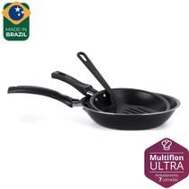 Jogo de 2 Frigideiras Antiaderente de Alumínio e Espátula Essencial 16cm e 20cm - Multiflon Jogo de 2 Frigideiras Antiaderente de Alumínio e Espátula Essencial 16cm e 20cm - Multiflon