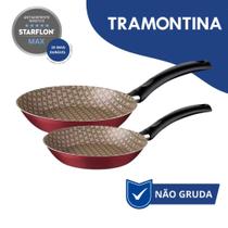 Jogo De 2 Frigideiras Tramontina Turim Antiaderente Vermelho 16 e 20 cm